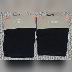 Woman's Small 4/6 Black Hipster Panties.  2 Pairs.  Brand New.